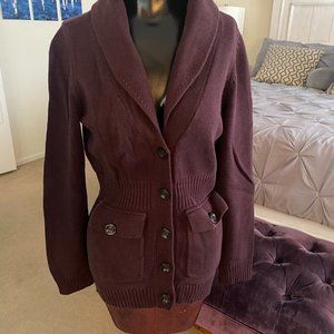 Fossil Eggplant Women's Cardigan size M